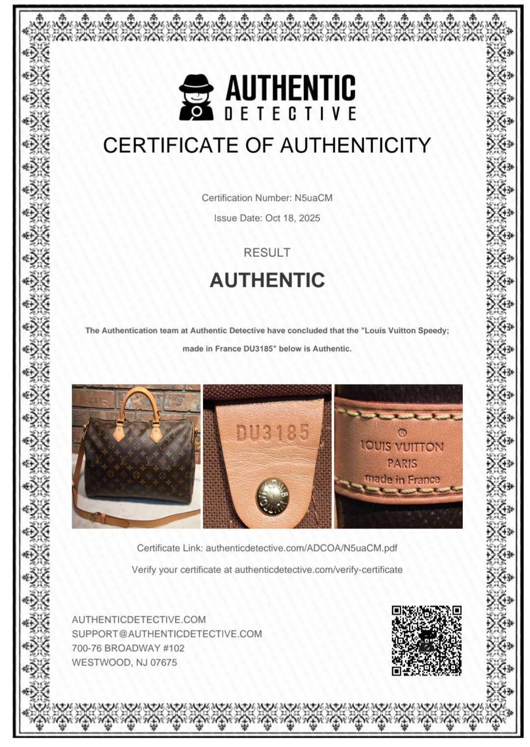 Authentic Louis Vuitton Speedy 35 Bandoliere