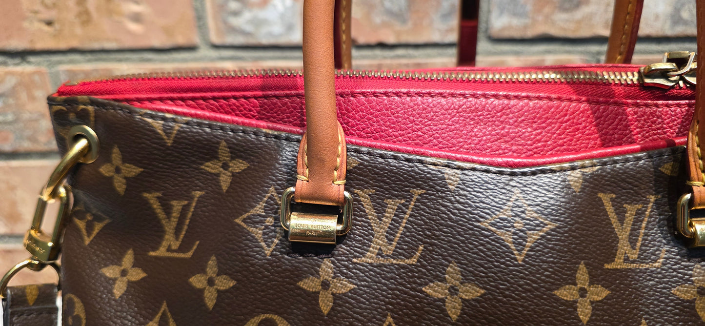 Authentic Louis Vuitton Pallas MM Red