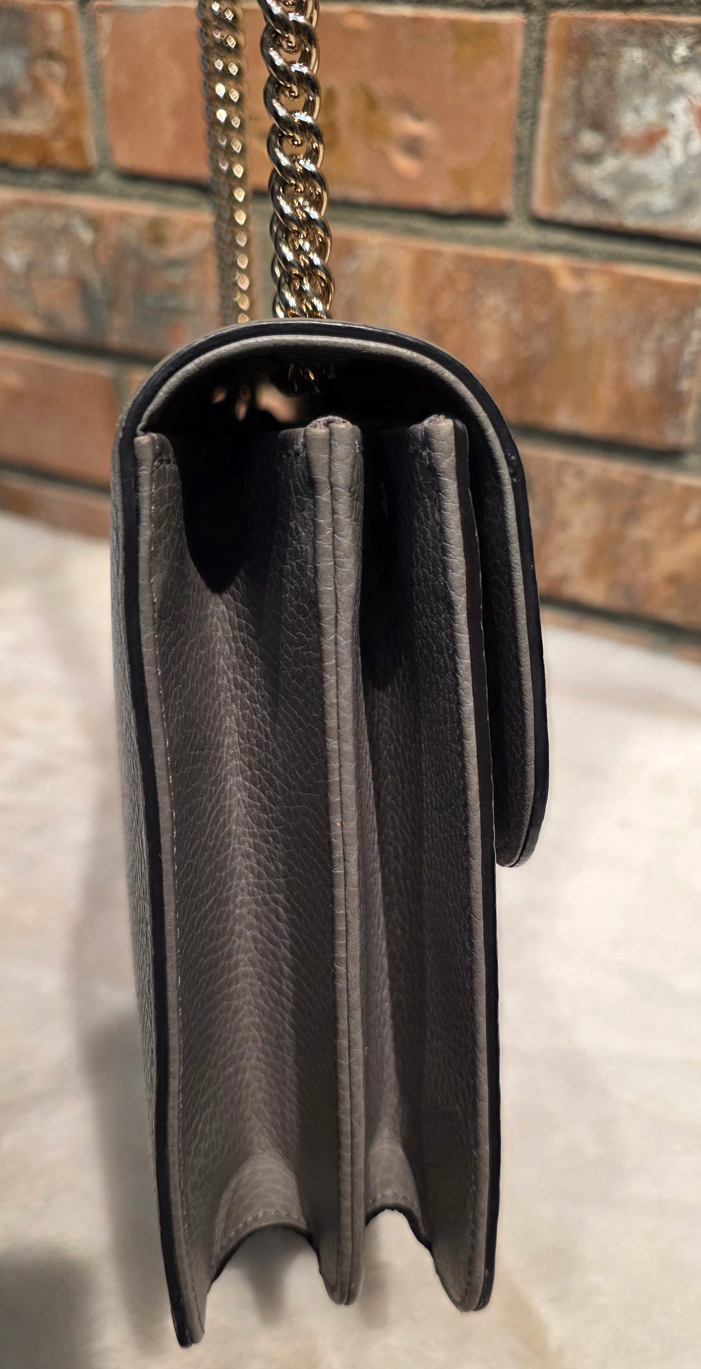 Authentic Gucci Interlocking GG Shoulder Bag in Gray