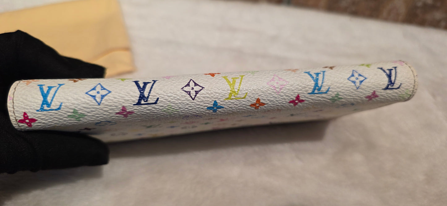 Authentic Louis Vuitton Multicolor White Zippy Wallet