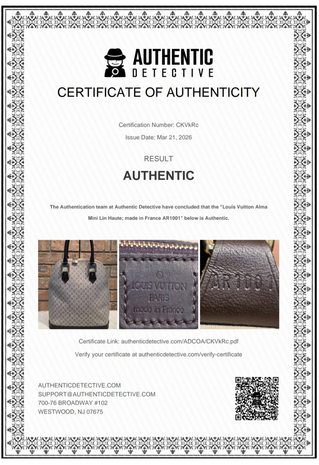 Authentic Louis Vuitton Alma Mini Lin Haut (Tall)