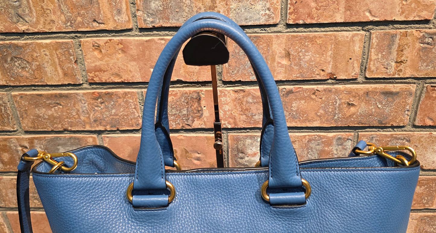 Authentic Prada Vitello Daino Leather Tote in Cobalt/Blue