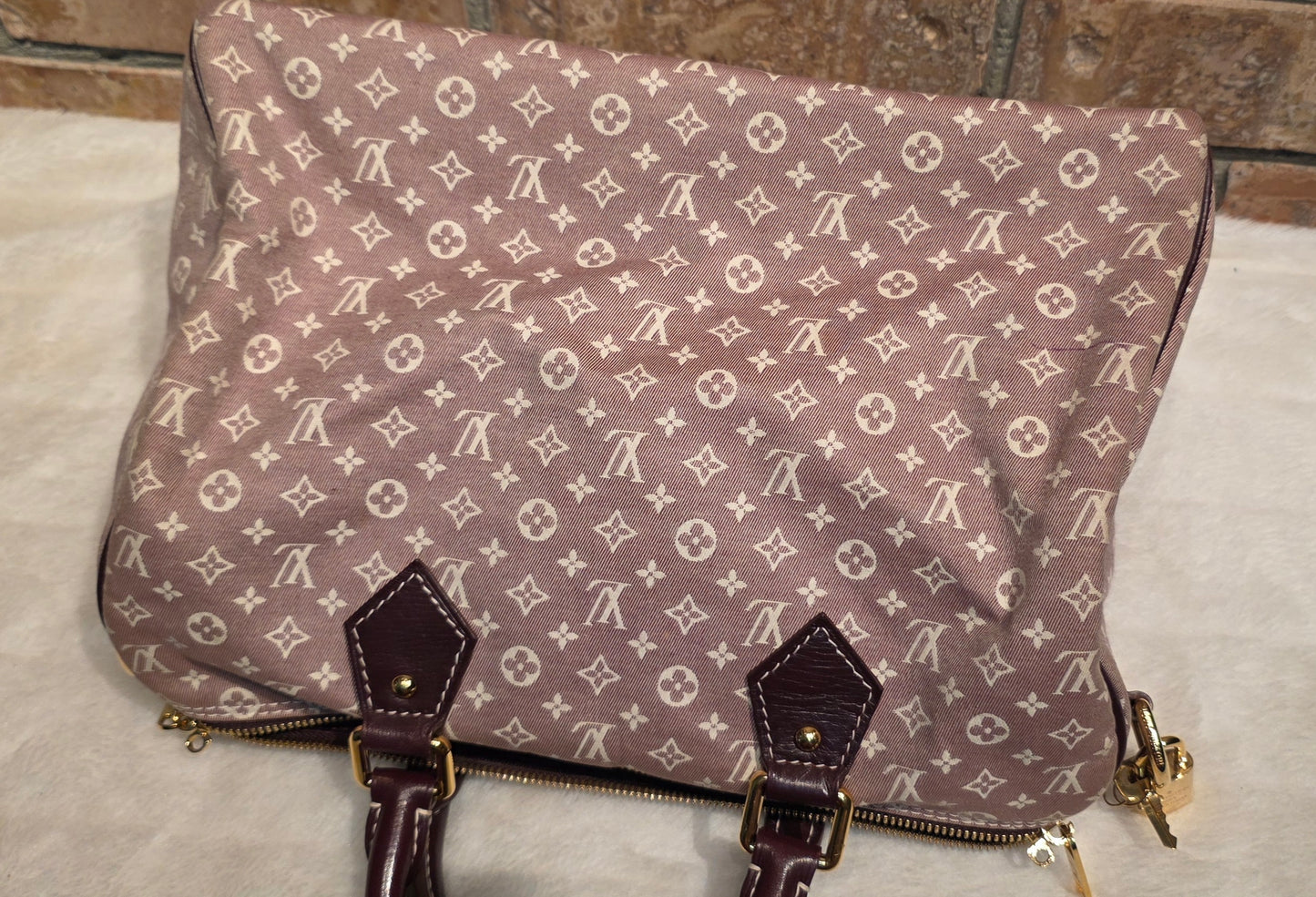 Authentic Louis Vuitton Speedy Bandouliere 30 Mini Lin (Sepia)