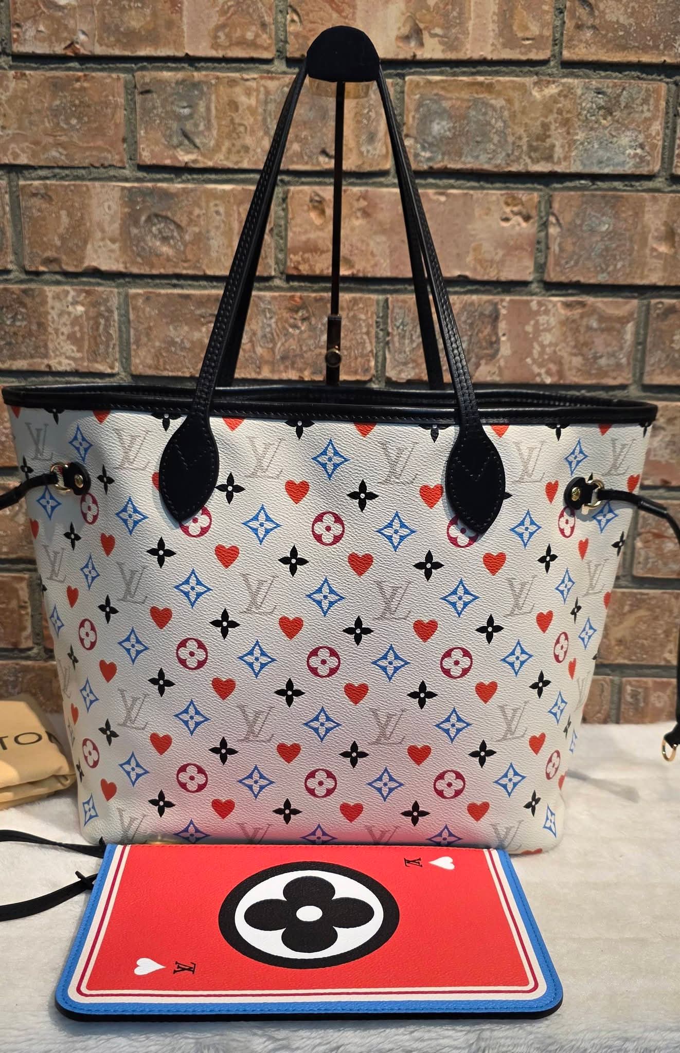 Authentic Louis Vuitton Neverfull MM with Pouch Game On Collection