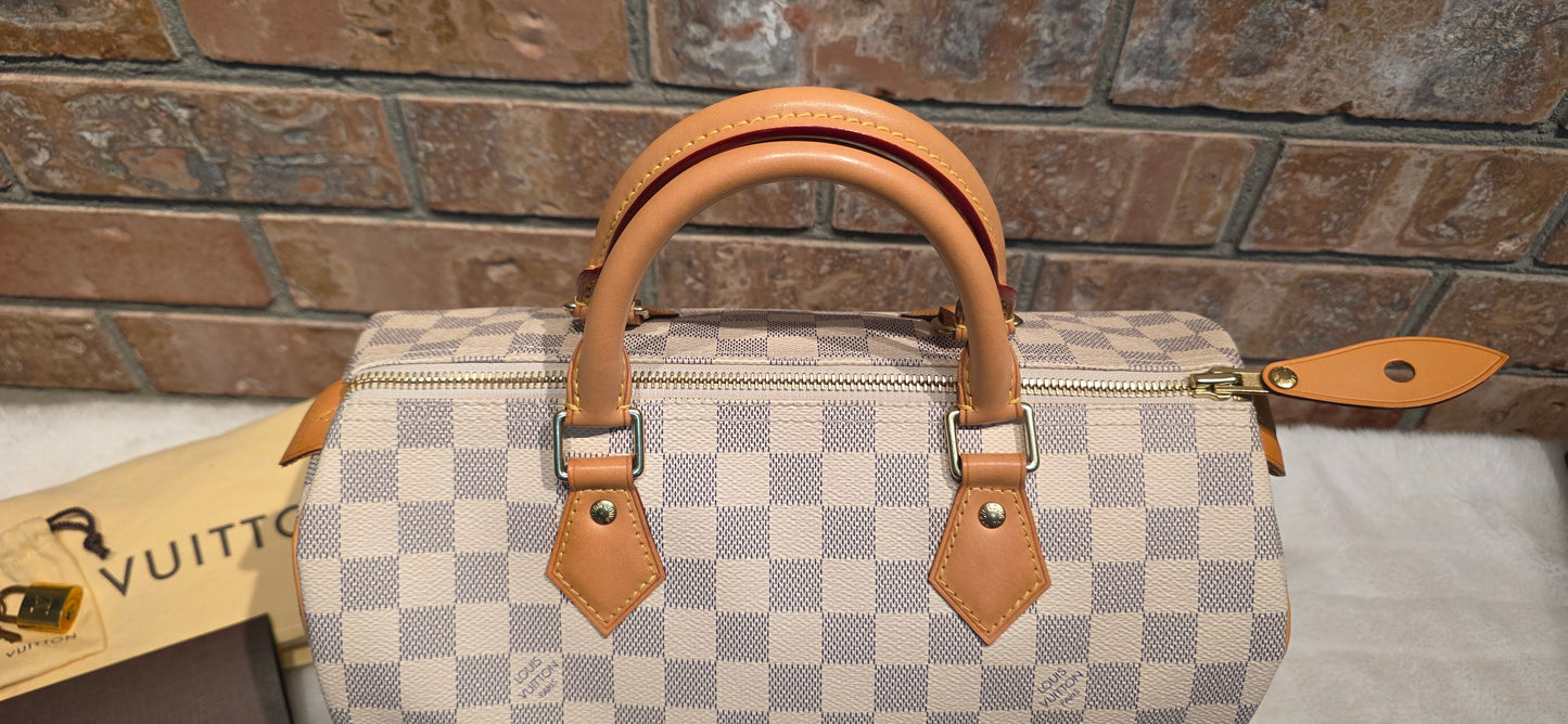 Authentic Louis Vuitton Speedy 30 Damier Azur