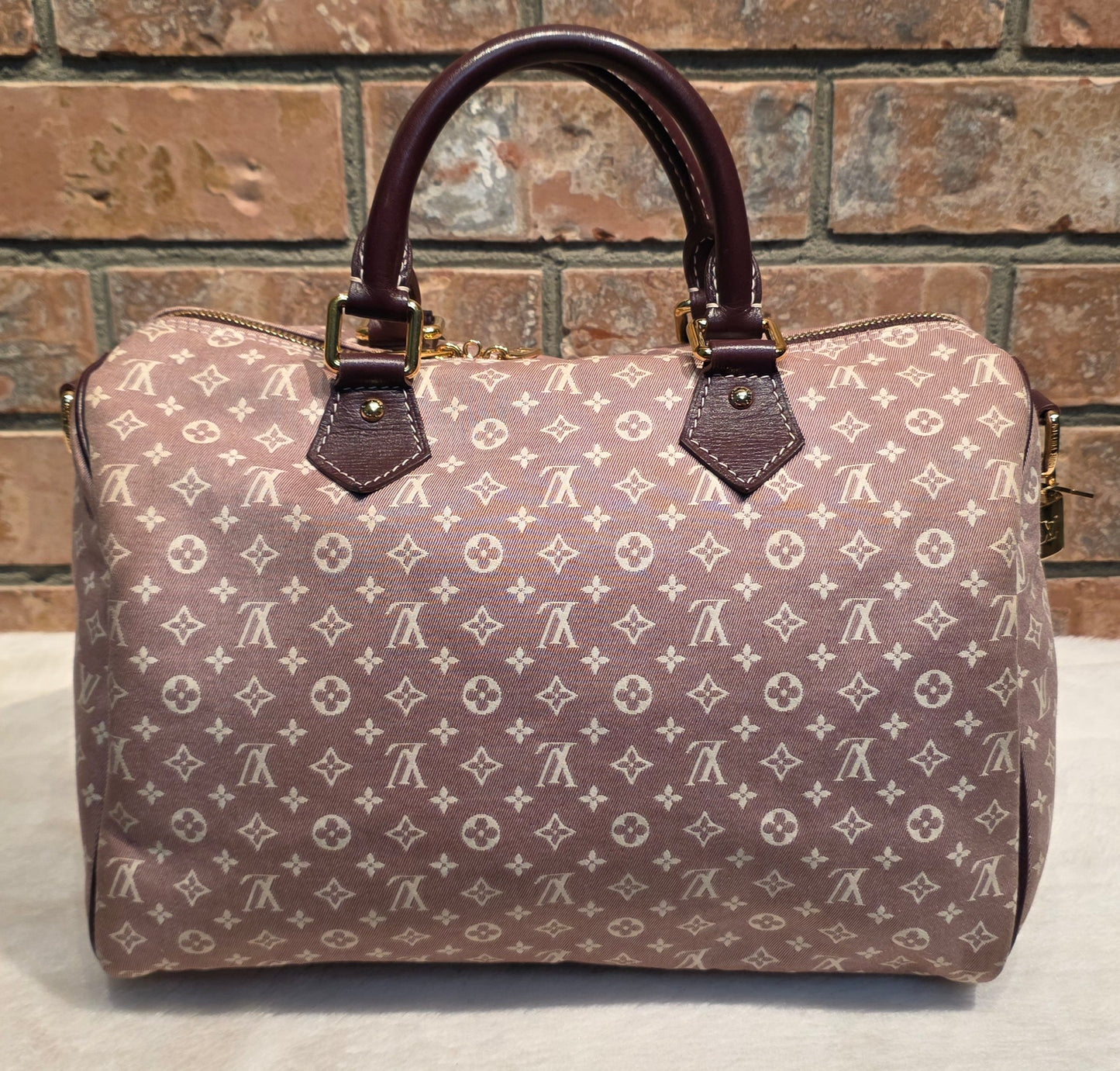 Authentic Louis Vuitton Speedy Bandouliere 30 Mini Lin (Sepia)