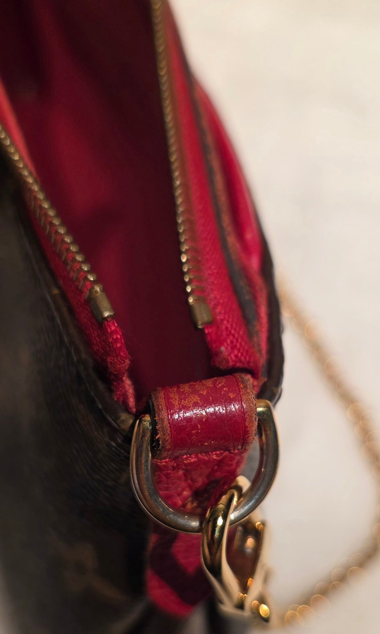 Authentic Louis Vuitton Pallas Clutch Red