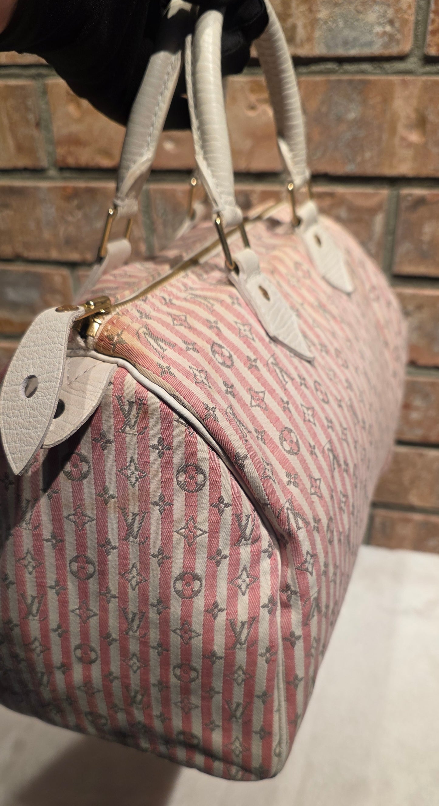 Authentic Louis Vuitton Speedy 30 Mini Lin Croisette