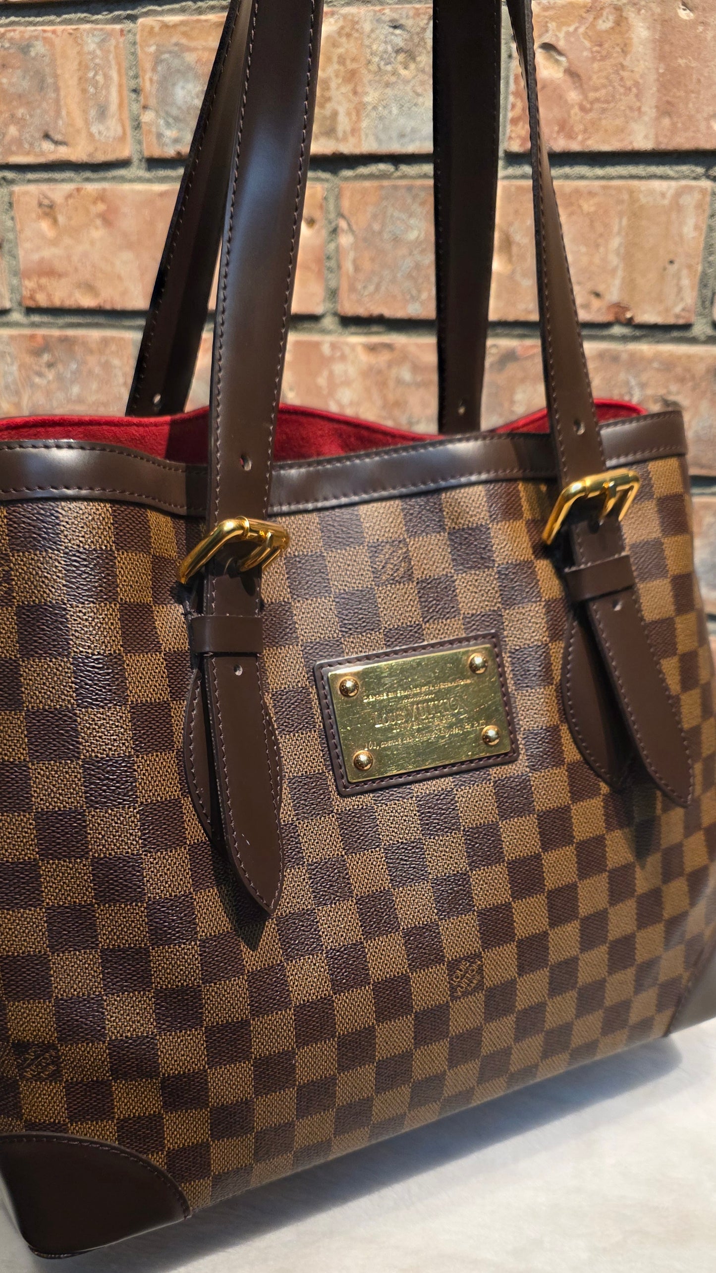 Authentic Louis Vuitton Hampstead MM Damier Ebene