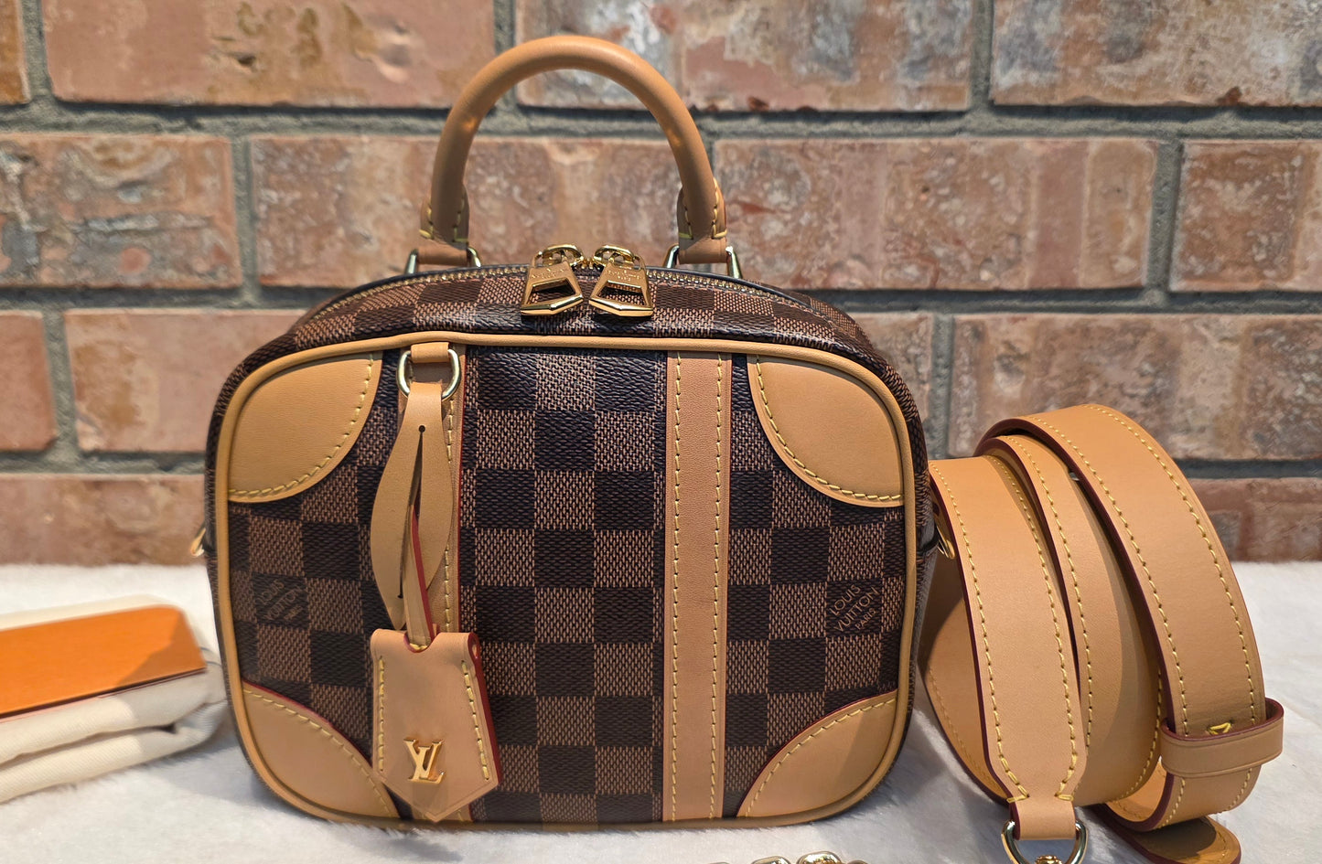 Authentic Louis Vuitton Valisette Souple BB Damier Ebene