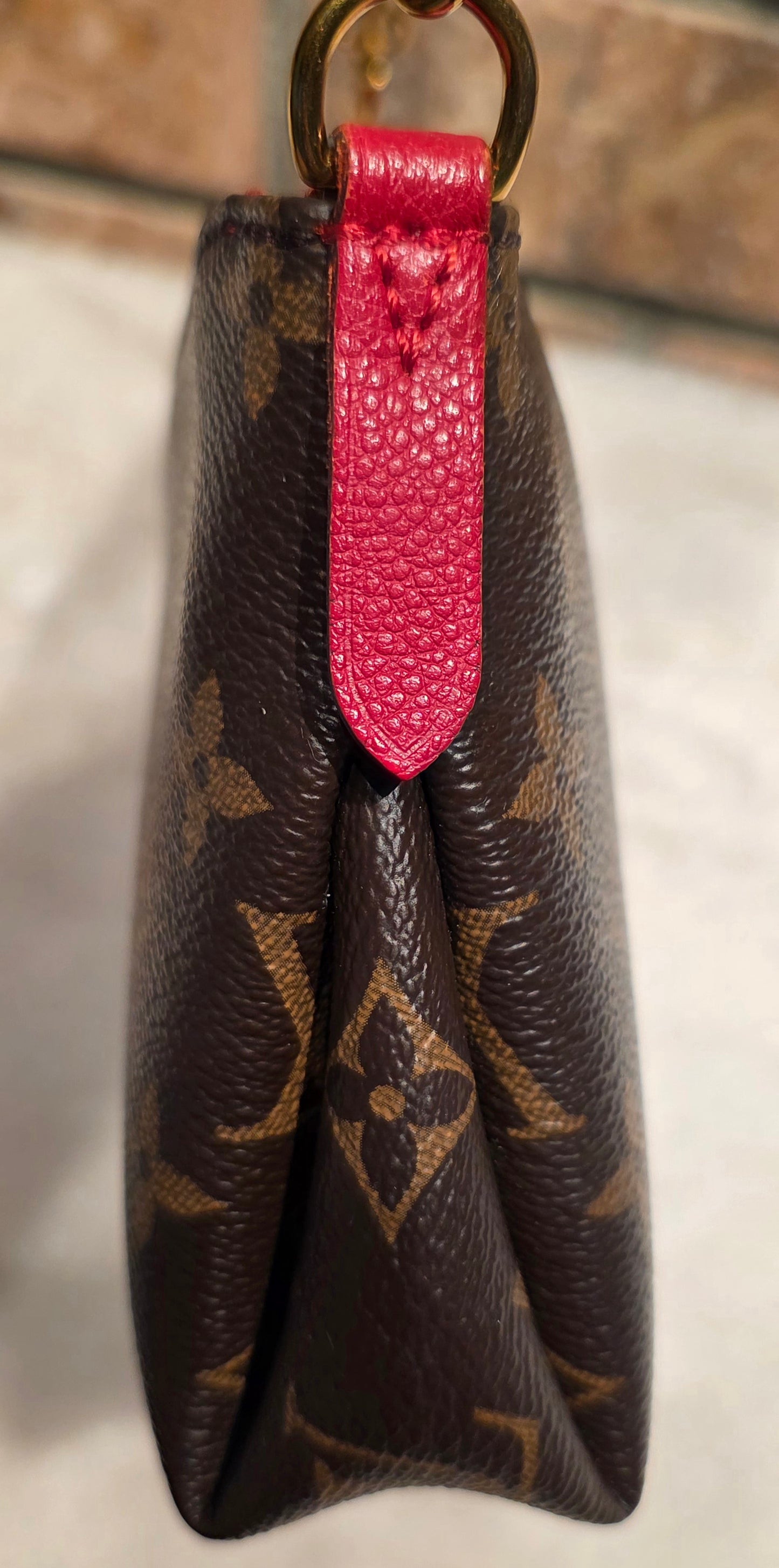 Authentic Louis Vuitton Pallas Clutch Red