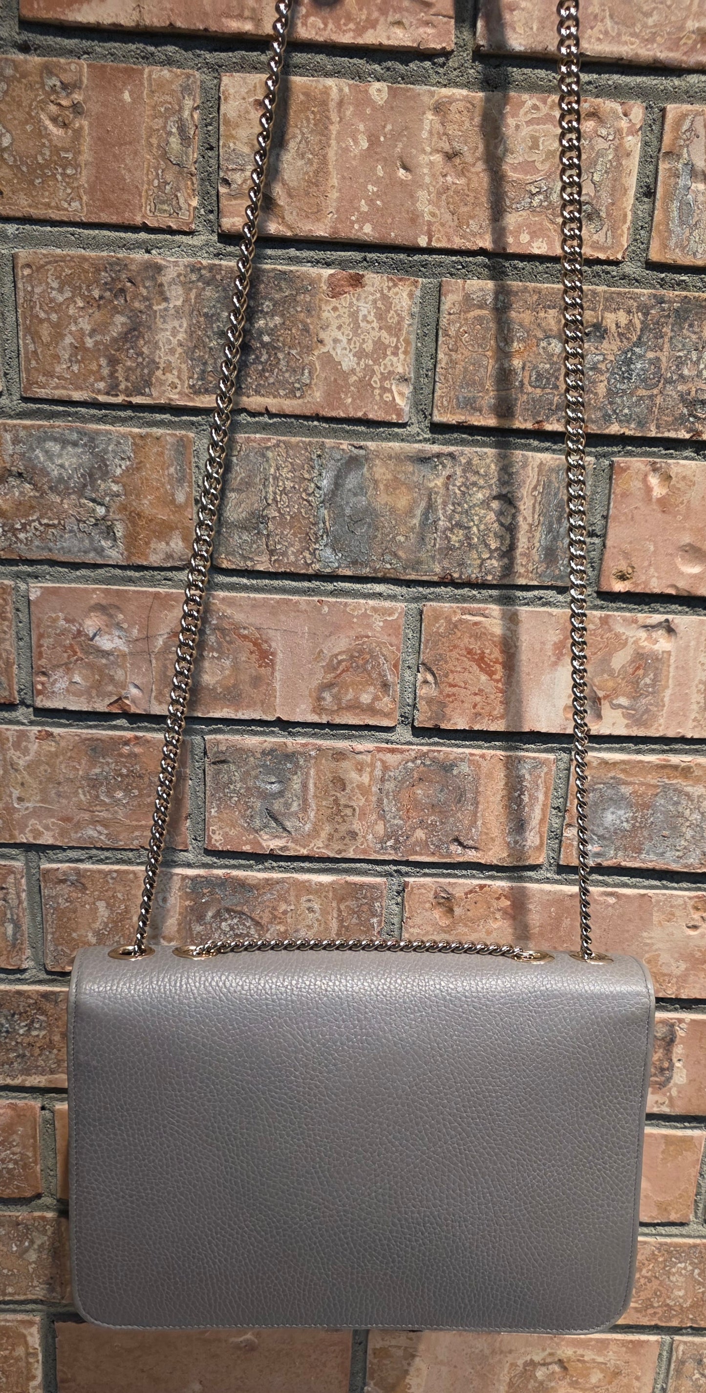 Authentic Gucci Interlocking GG Shoulder Bag in Gray