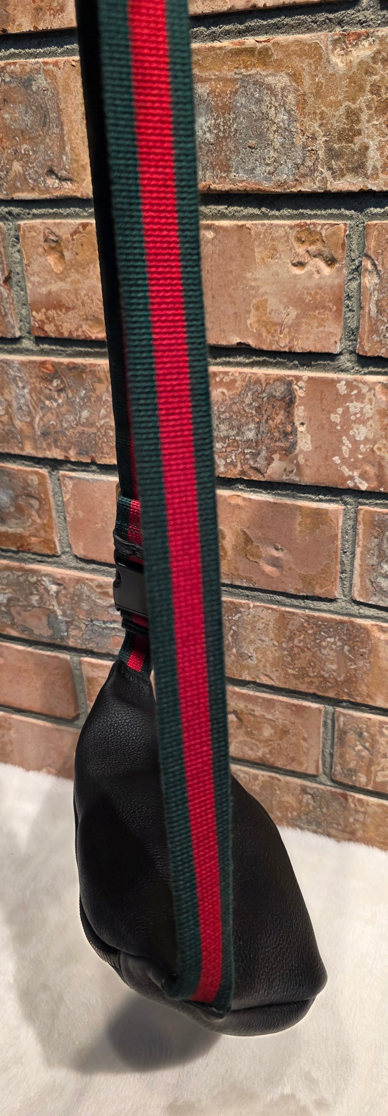 Authentic Gucci GG Logo Print Belt Bag - Small