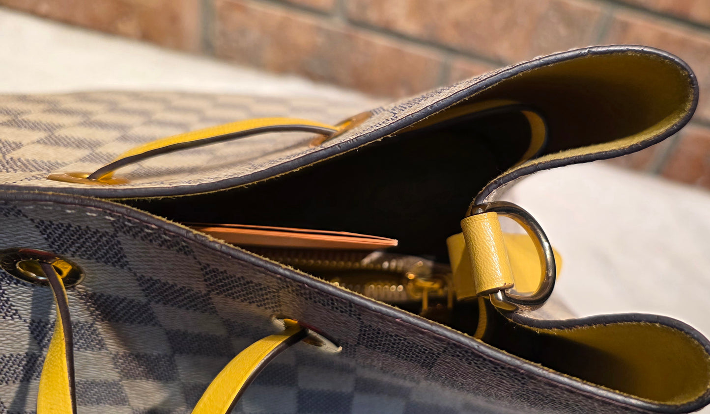 Authentic Louis Vuitton Neonoe MM Damier Azur in Pineapple