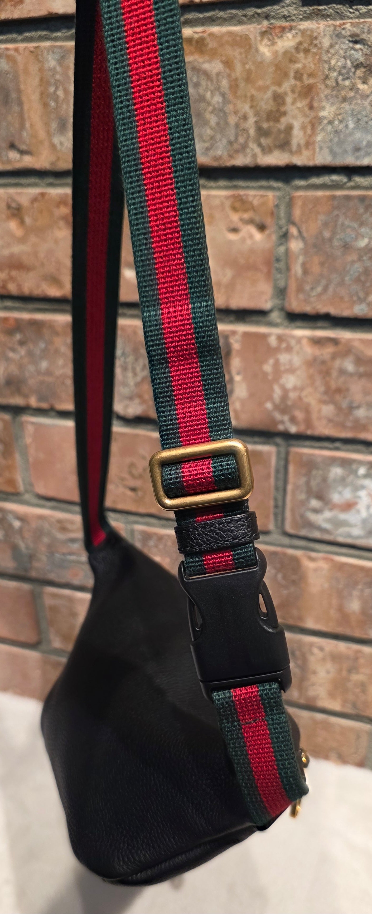 Authentic Gucci GG Logo Print Belt Bag - Small