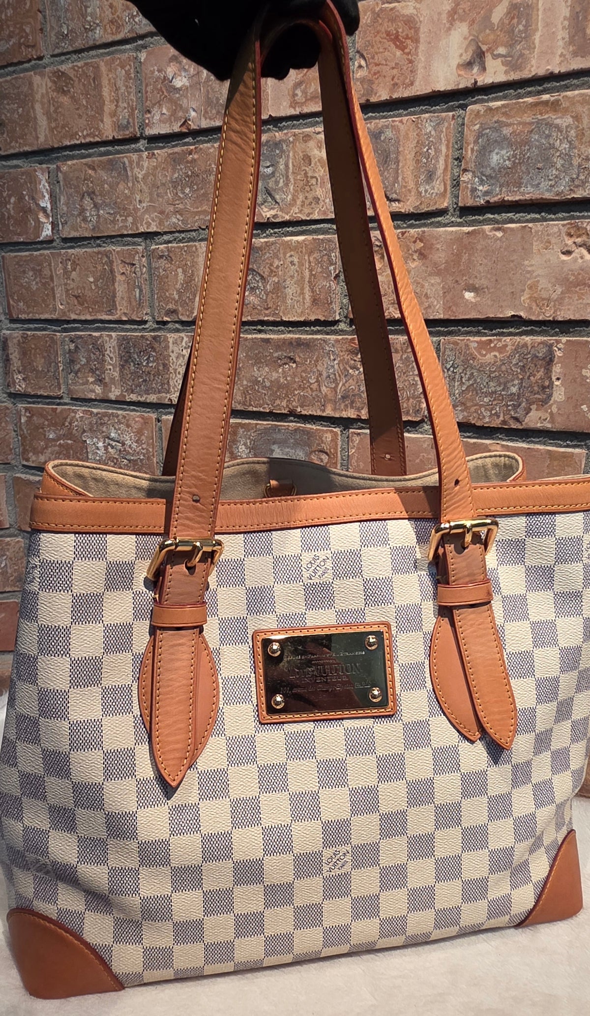 Authentic Louis Vuitton Hampstead MM Damier Azur