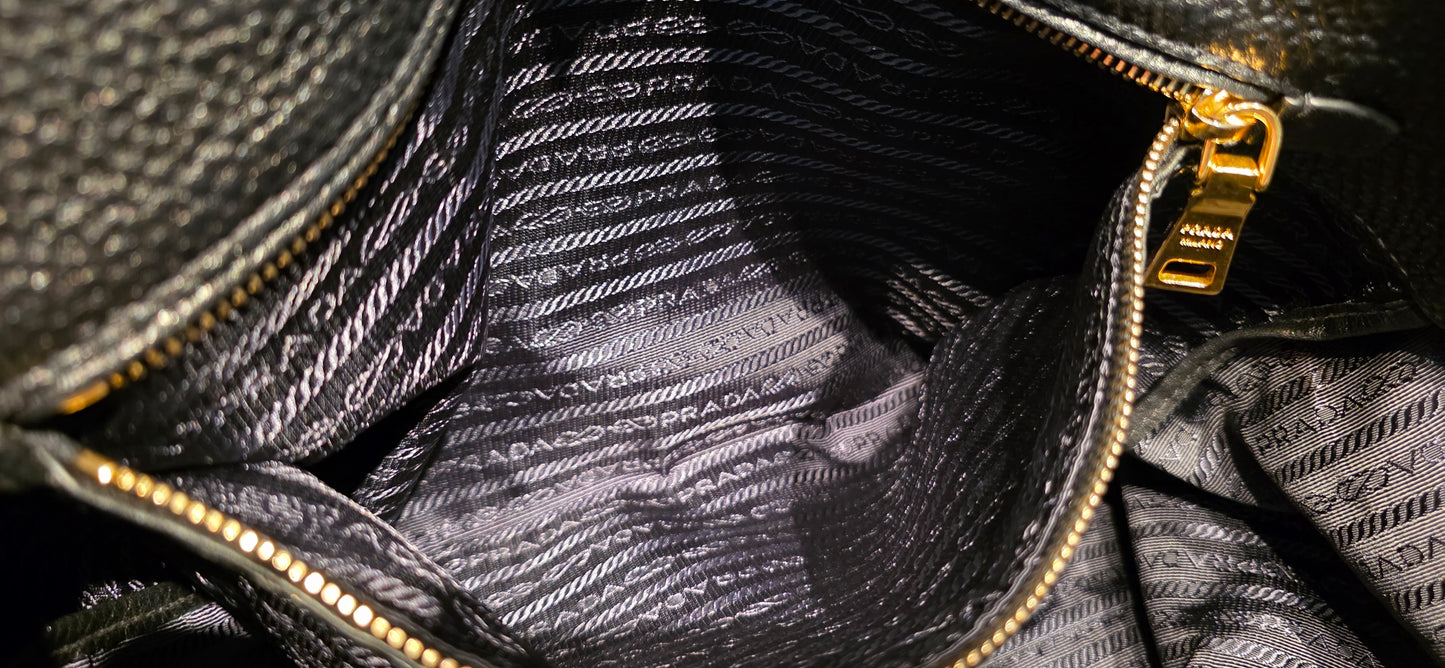 Authentic Prada Vitello Daino Leather Shopping Tote