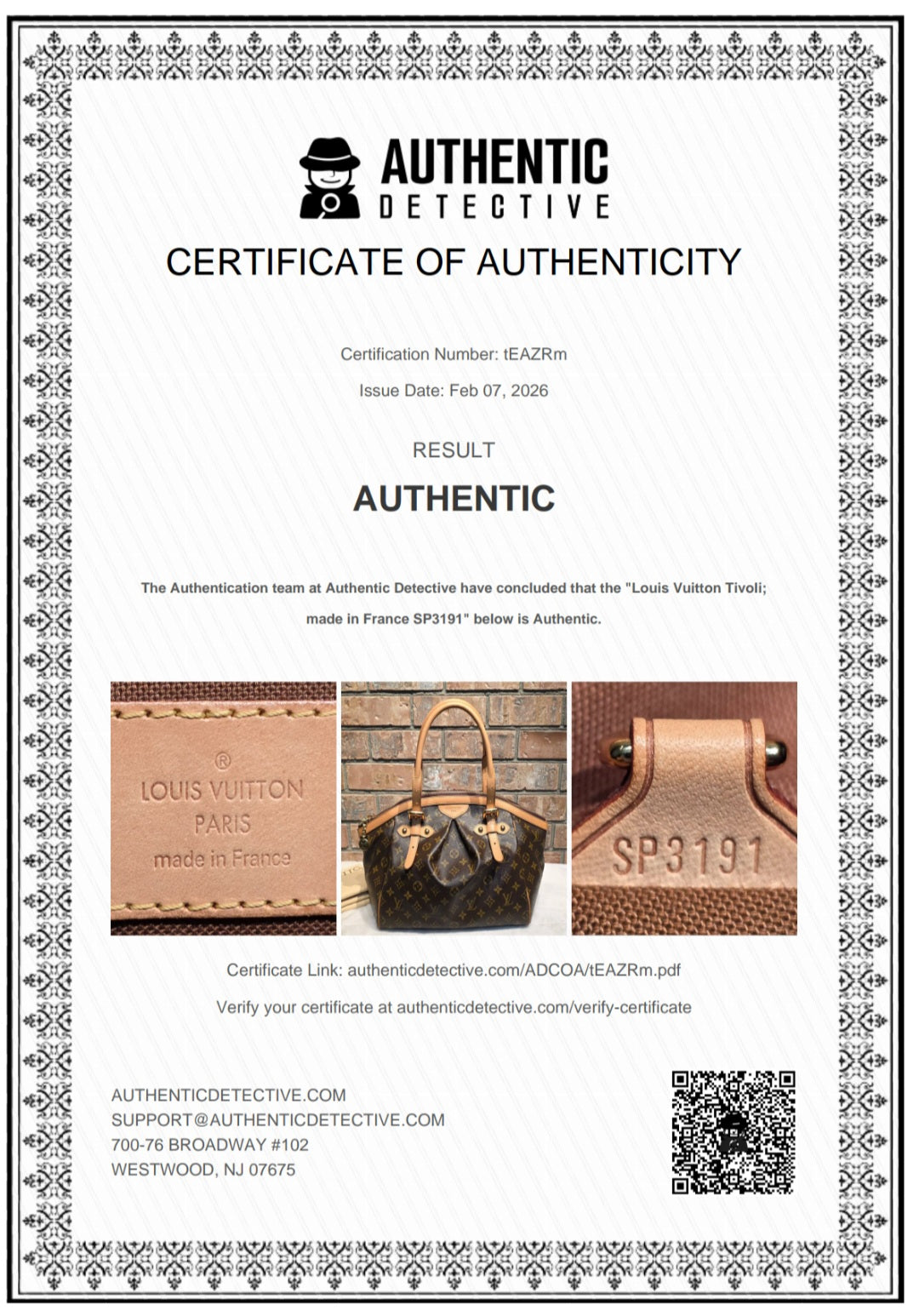 Authentic Louis Vuitton Tivoli GM