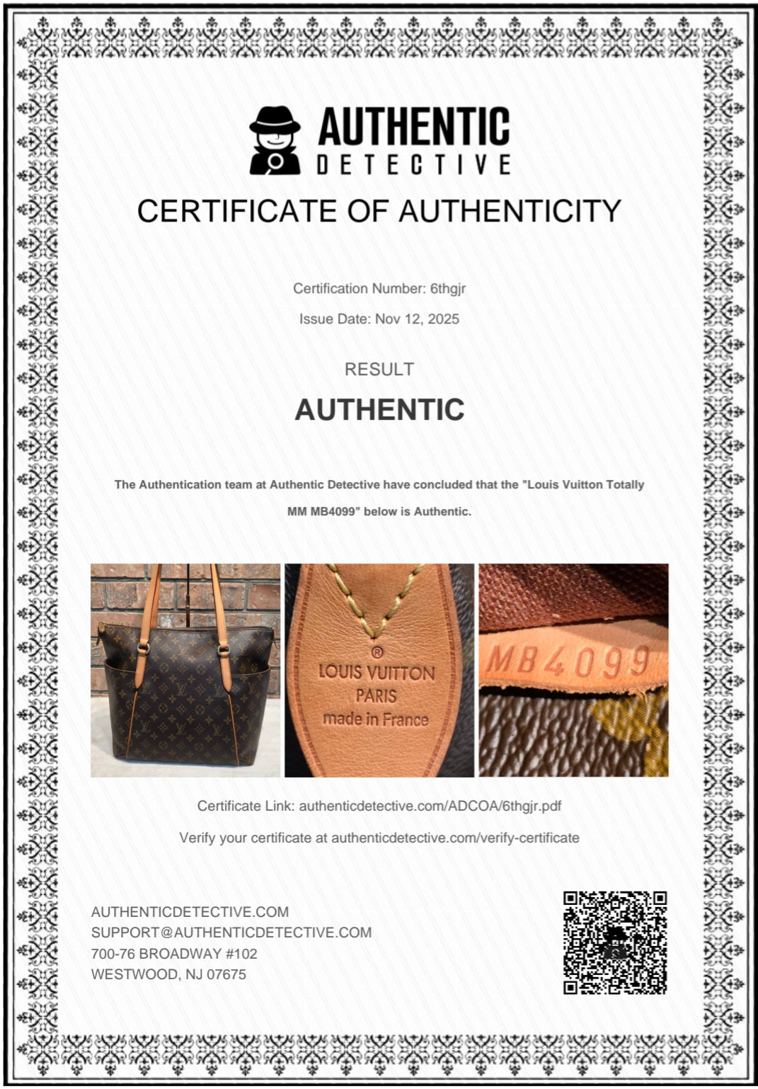 Authentic Louis Vuitton Totally MM