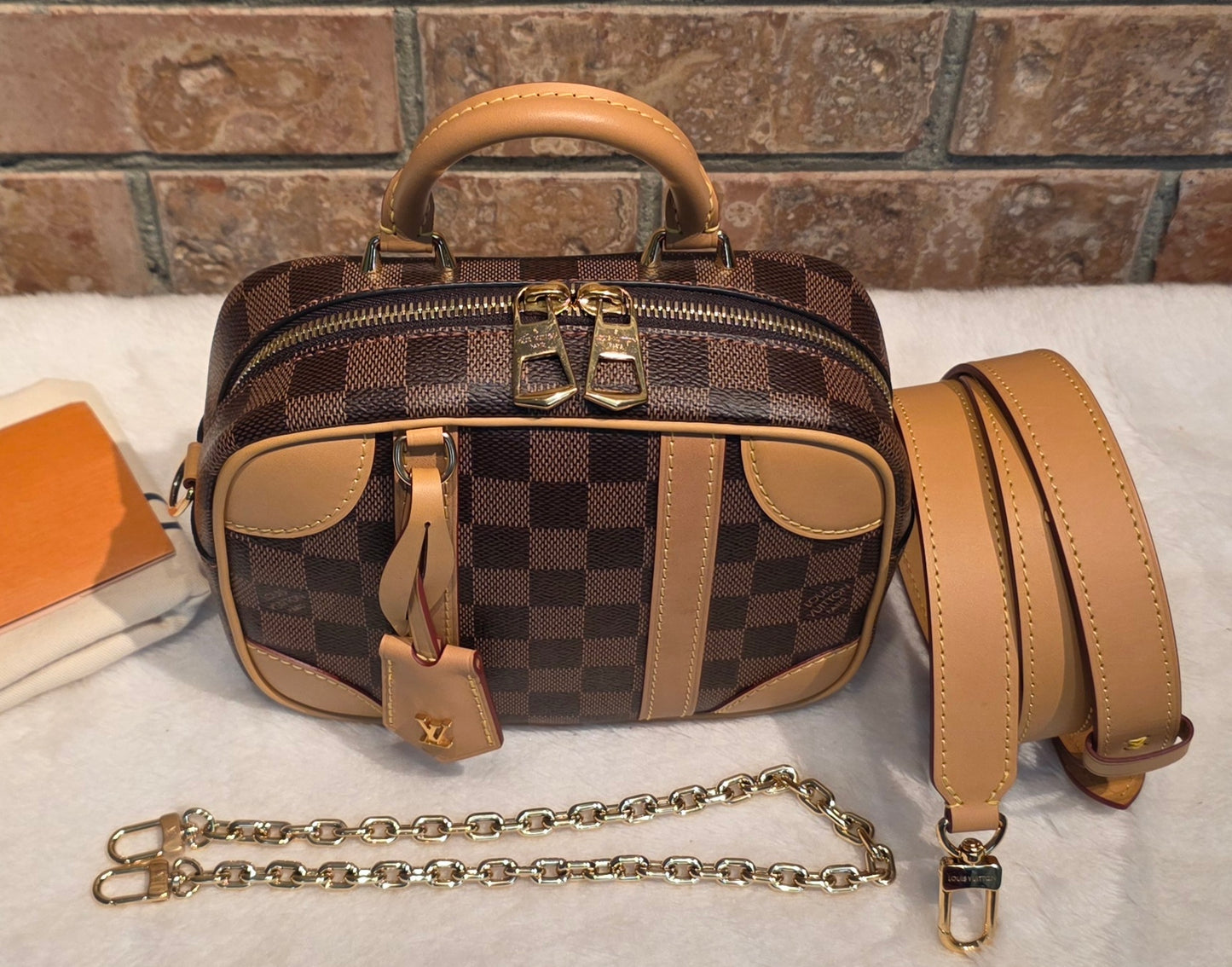 Authentic Louis Vuitton Valisette Souple BB Damier Ebene