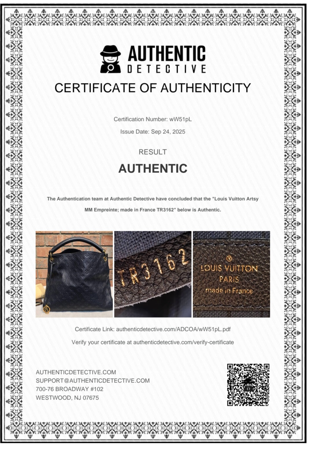 Authentic Louis Vuitton Artsy MM Empreinte Infini