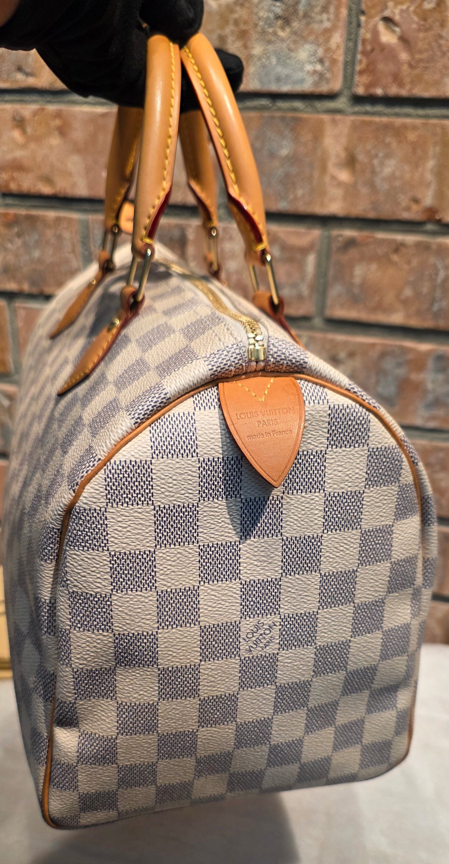 Authentic Louis Vuitton Speedy 30 Damier Azur