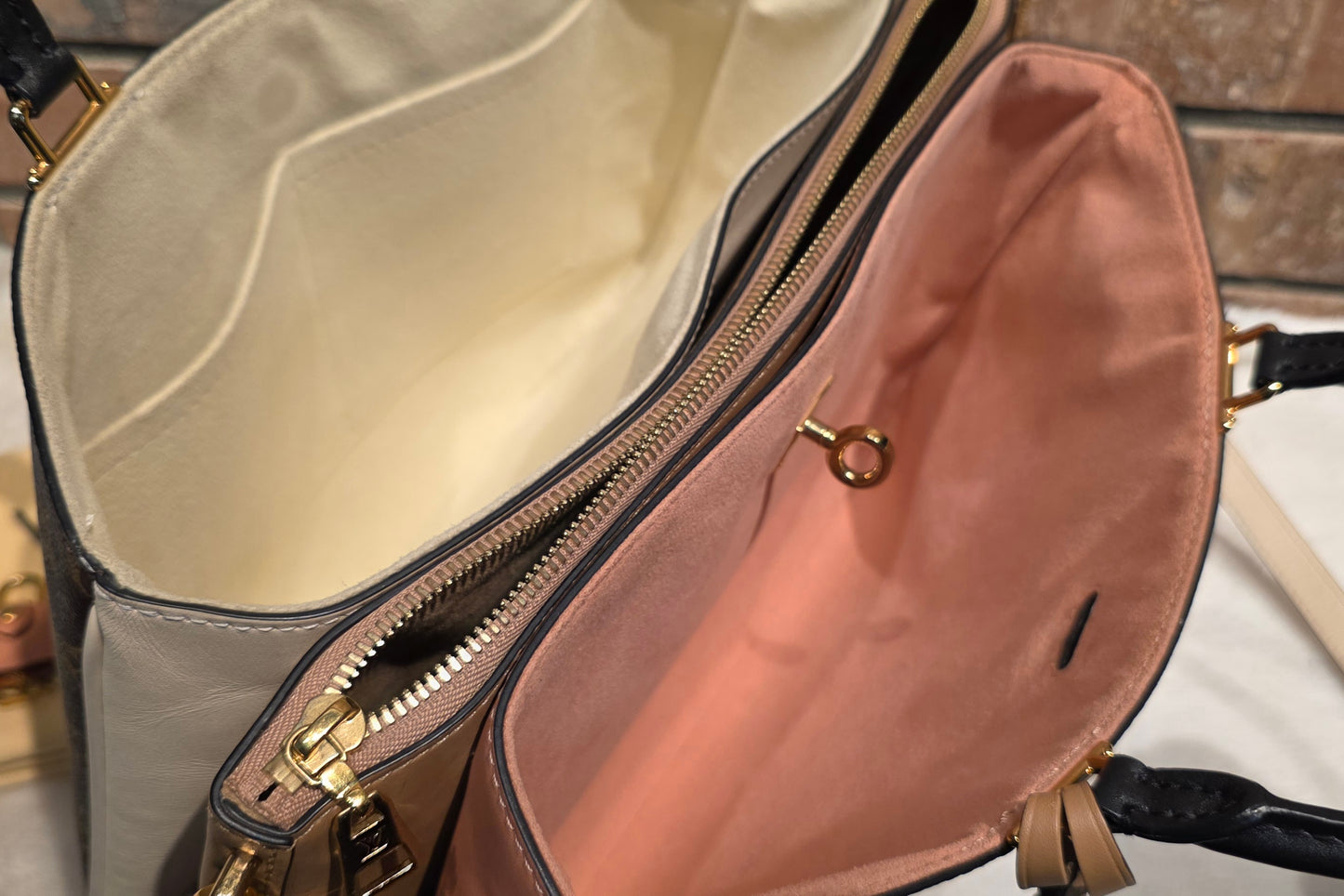 Authentic Louis Vuitton Millefeuille Sesame Peche Tote