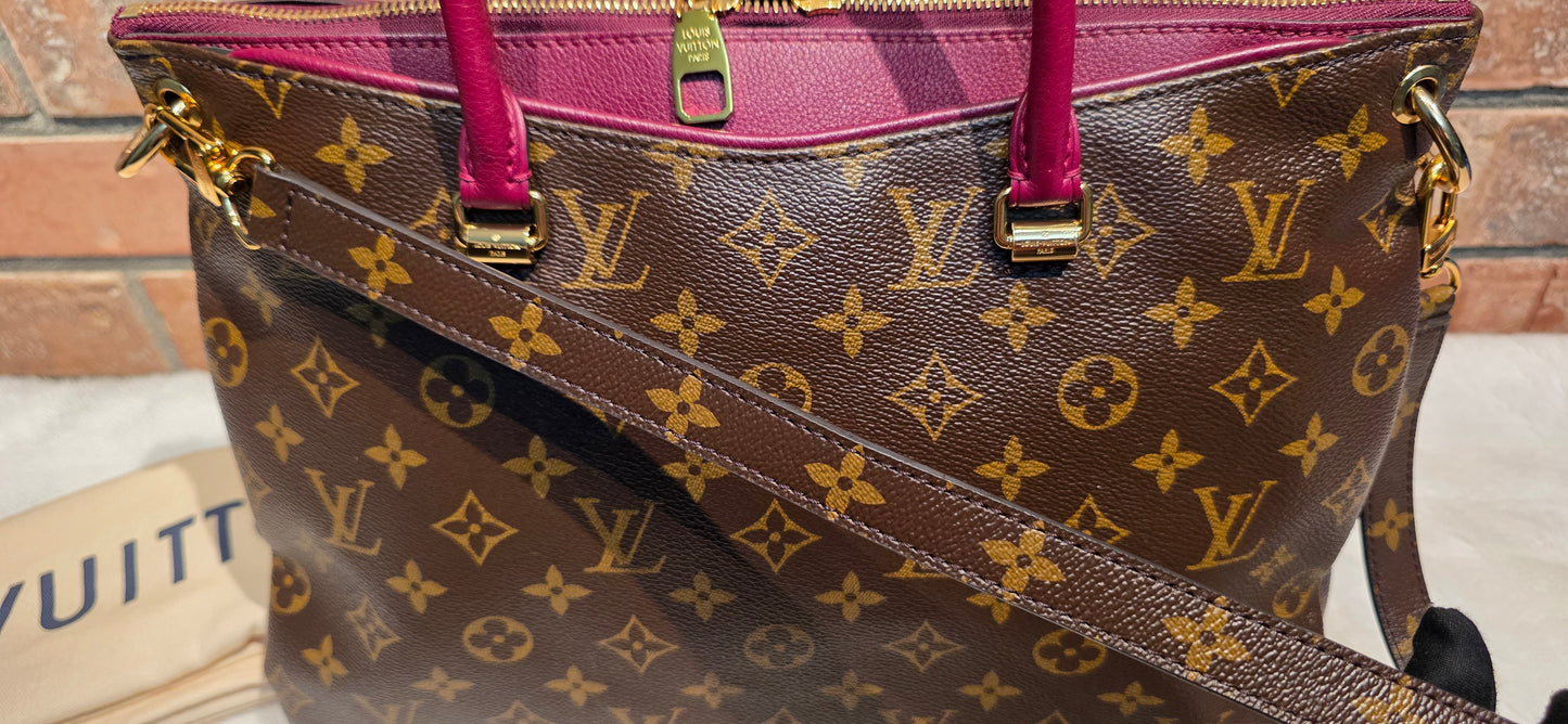 Authentic Louis Vuitton Pallas MM in Raisin
