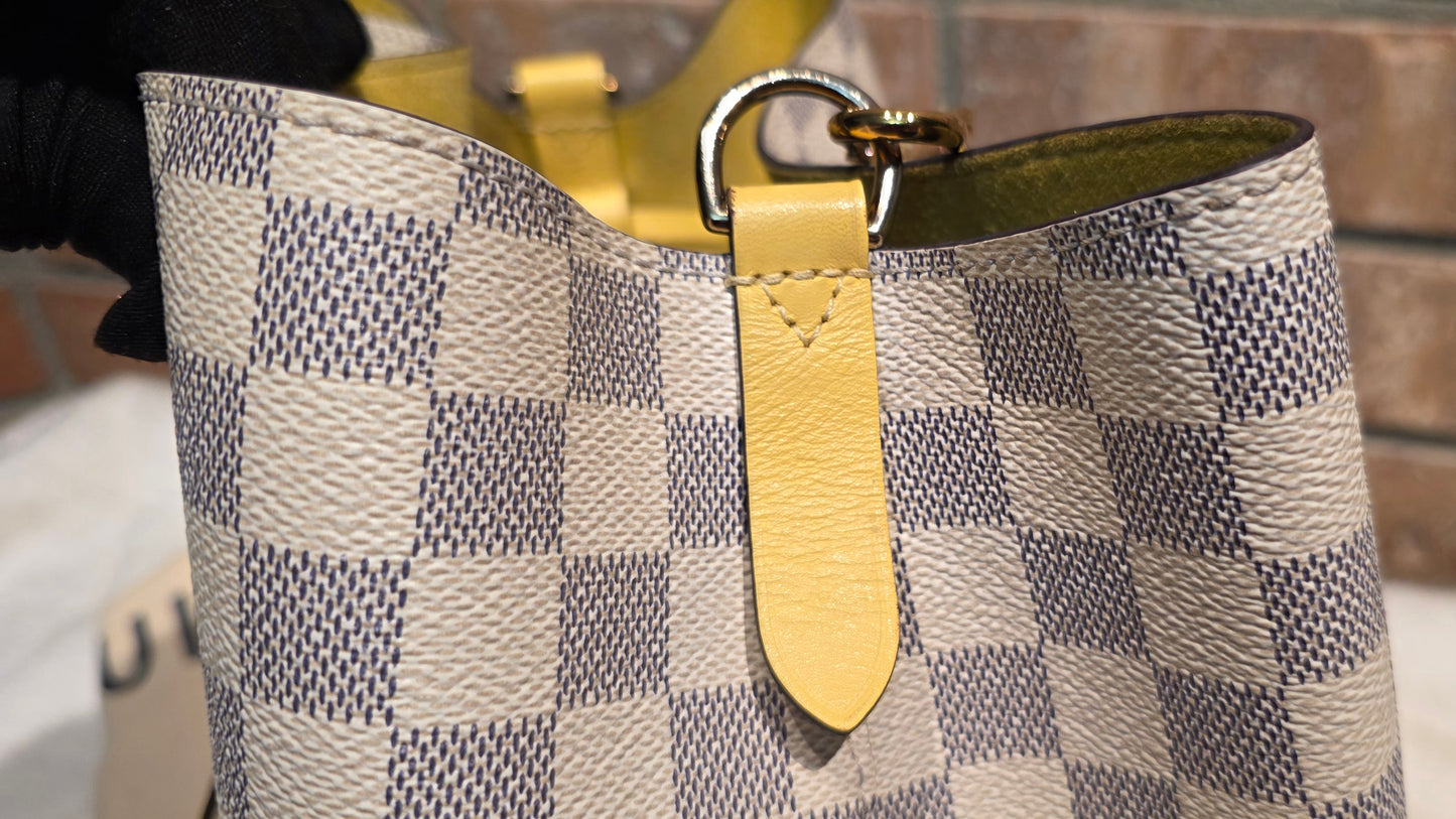 Authentic Louis Vuitton Neonoe MM Damier Azur in Pineapple