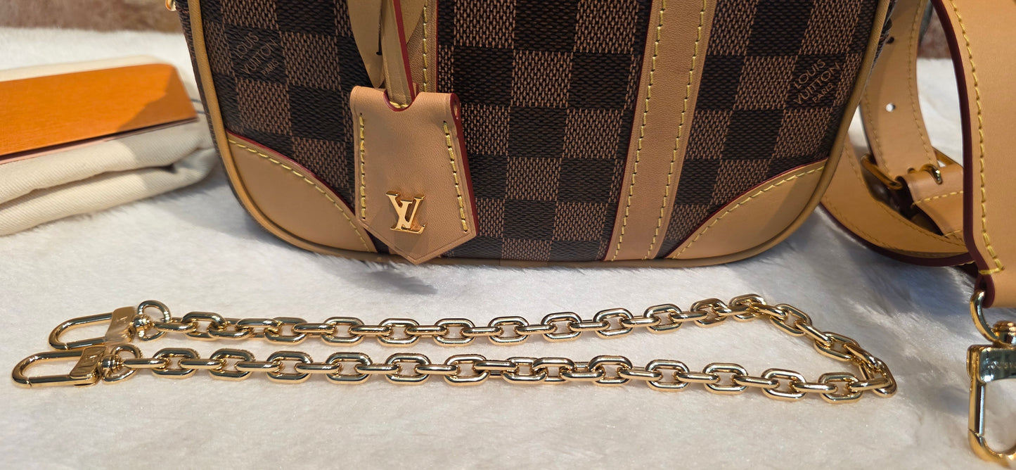 Authentic Louis Vuitton Valisette Souple BB Damier Ebene