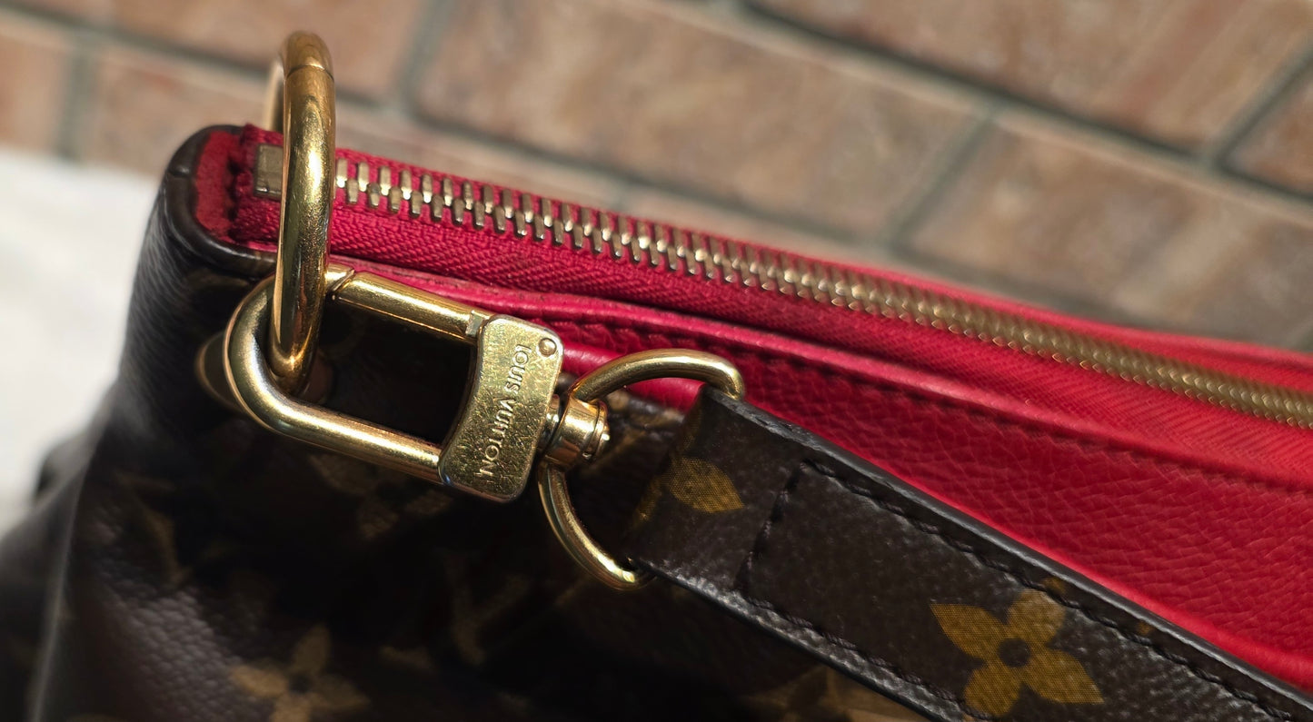 Authentic Louis Vuitton Pallas MM Red