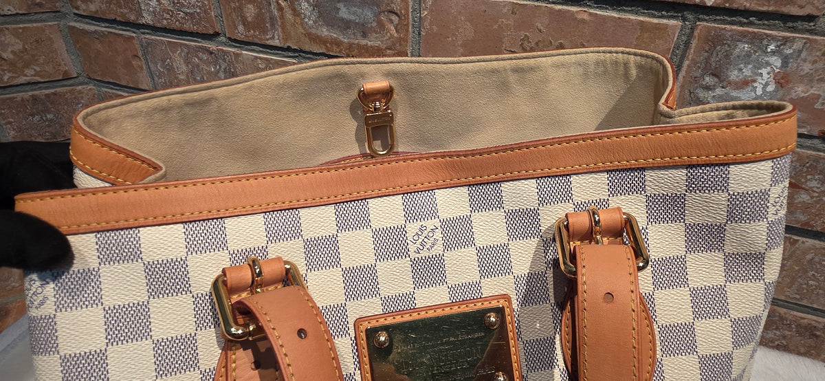 Authentic Louis Vuitton Hampstead MM Damier Azur