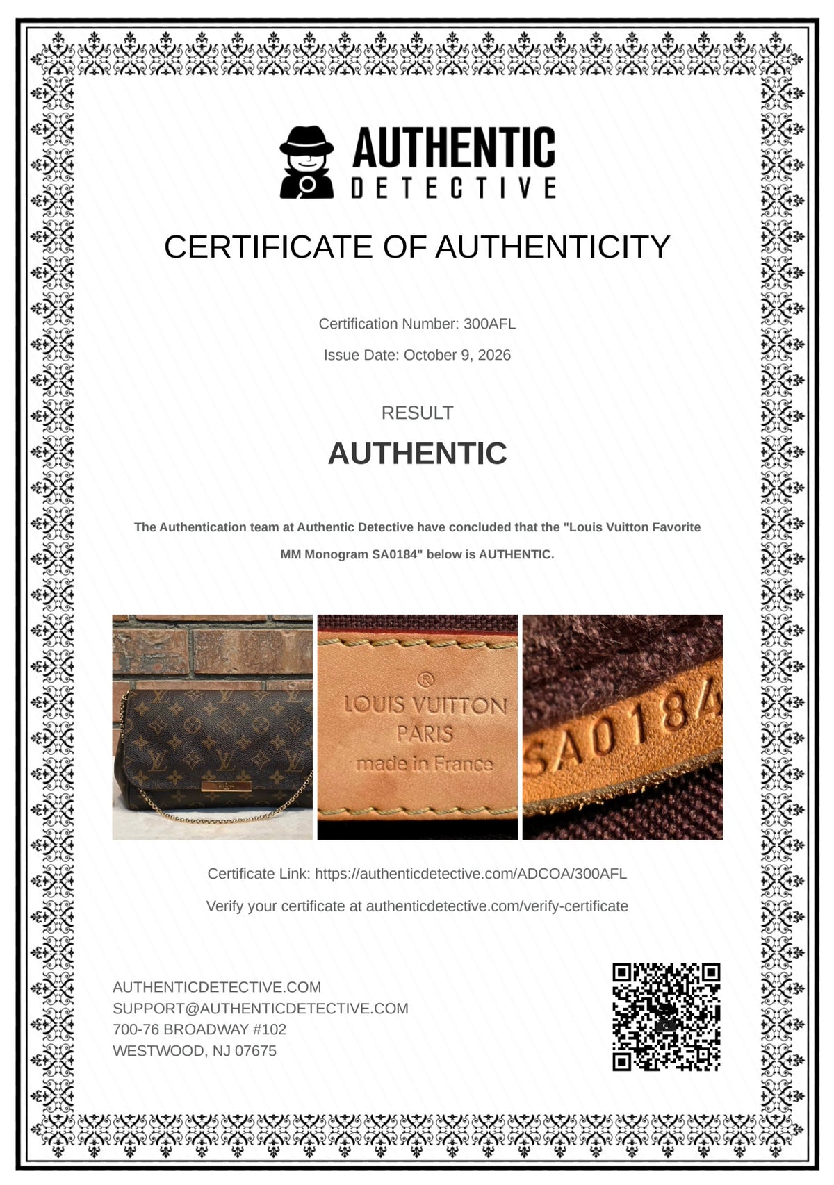 Authentic Louis Vuitton Favorite MM Monogram