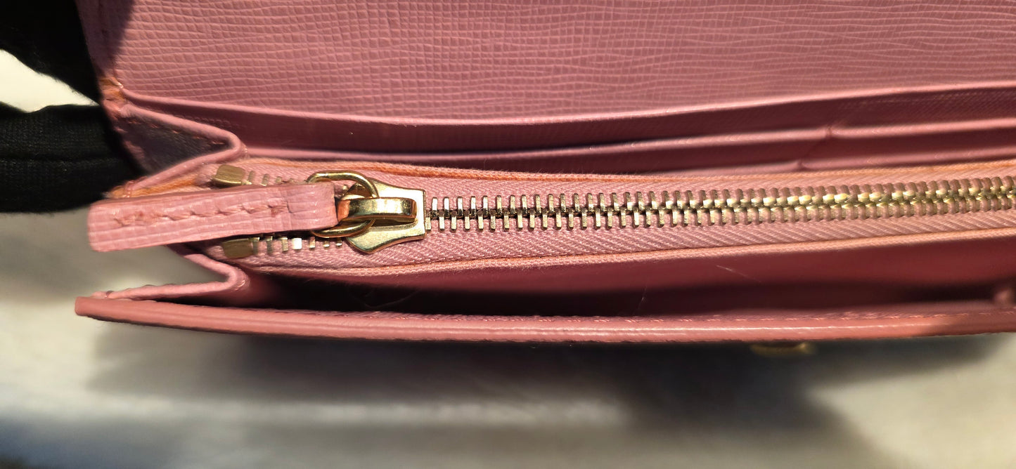 Authentic Fendi Pink OMBRE Zucca Long Wallet