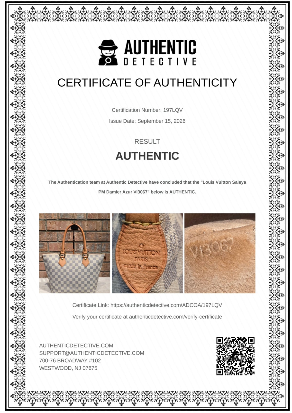 Authentic Louis Vuitton Saleya PM Damier Azur