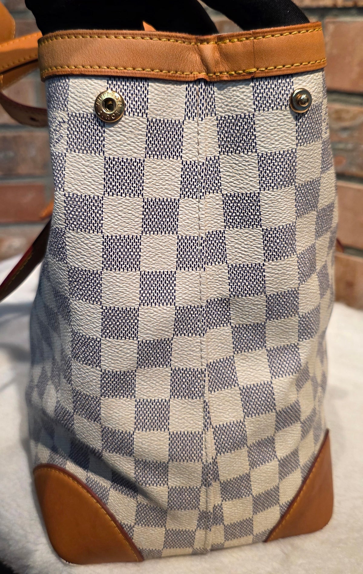Authentic Louis Vuitton Hampstead MM Damier Azur