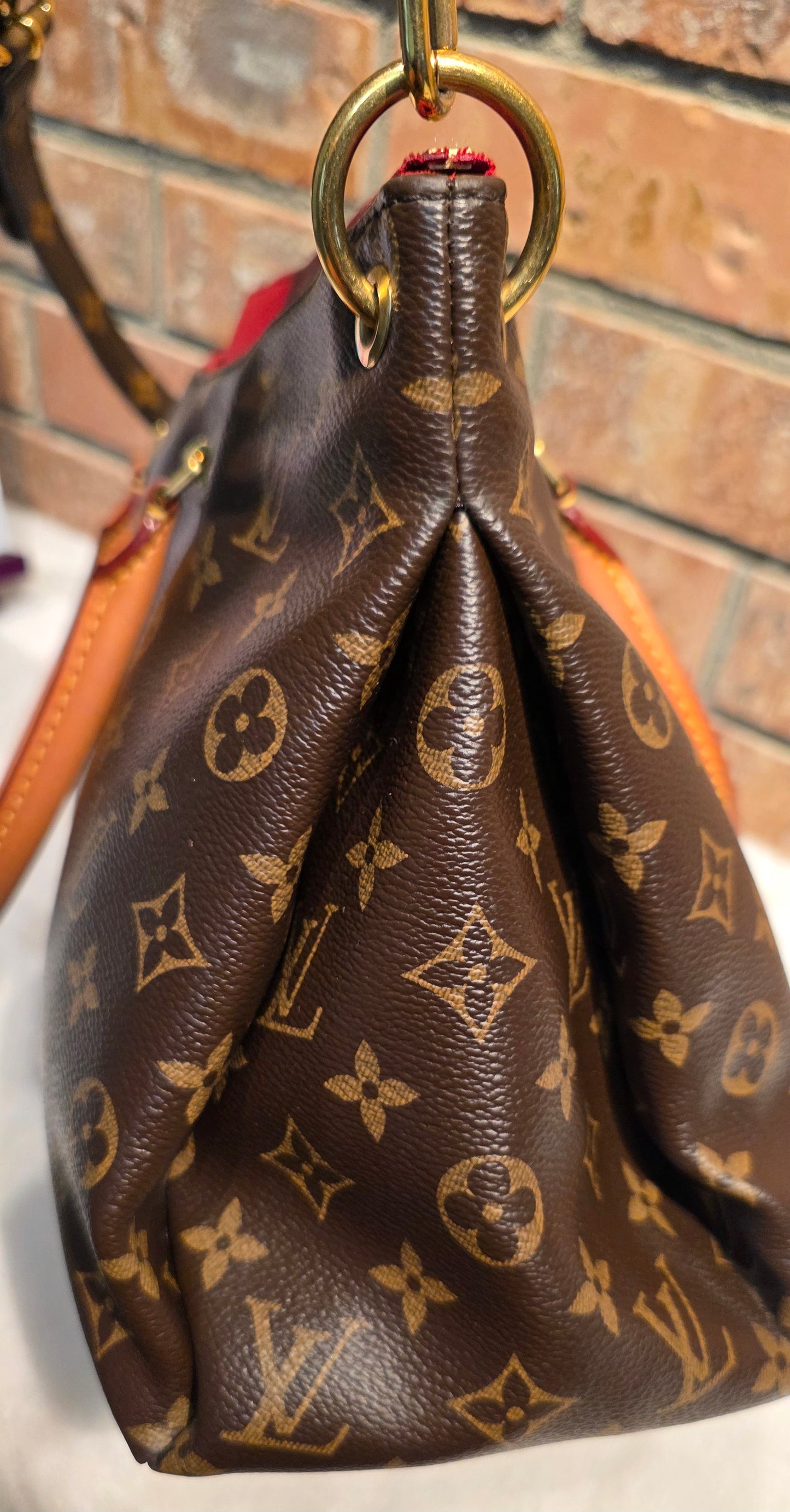 Authentic Louis Vuitton Pallas MM Red