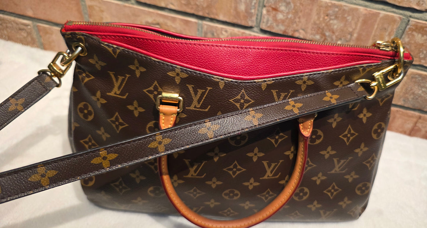 Authentic Louis Vuitton Pallas MM Red