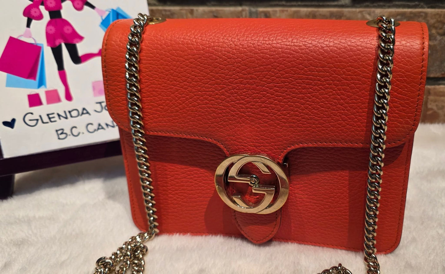 Authentic Gucci GG Interlocking Crossbody in Orange