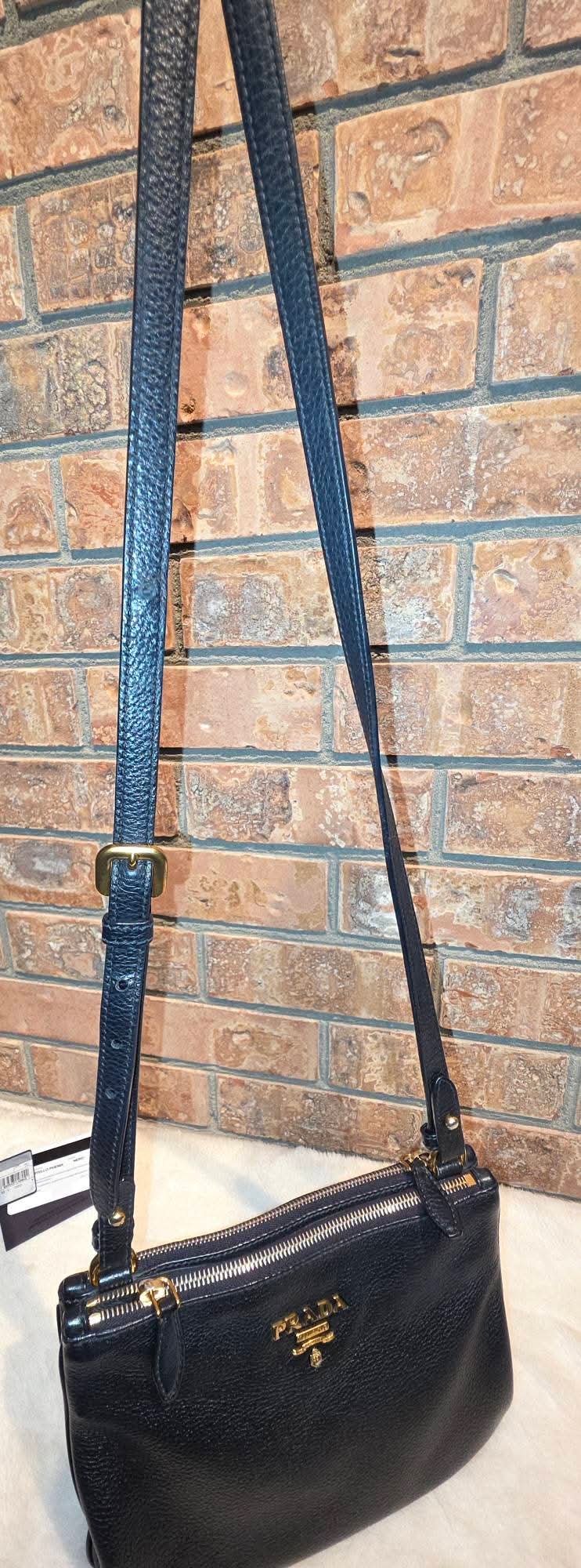 Authentic Prada Bandoliera Vitello Phenix Crossbody