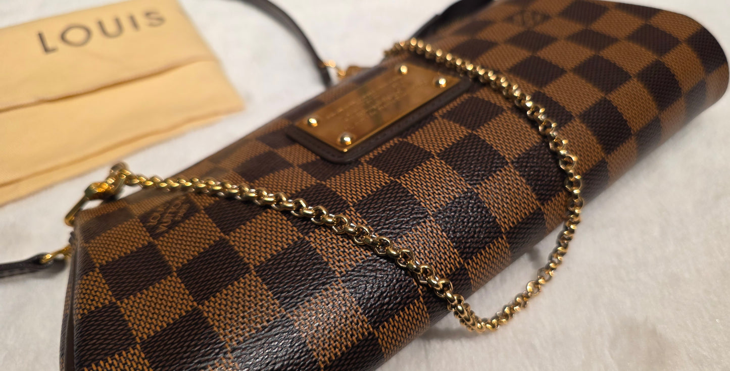 Authentic Louis Vuitton Eva Damier Ebene Crossbody