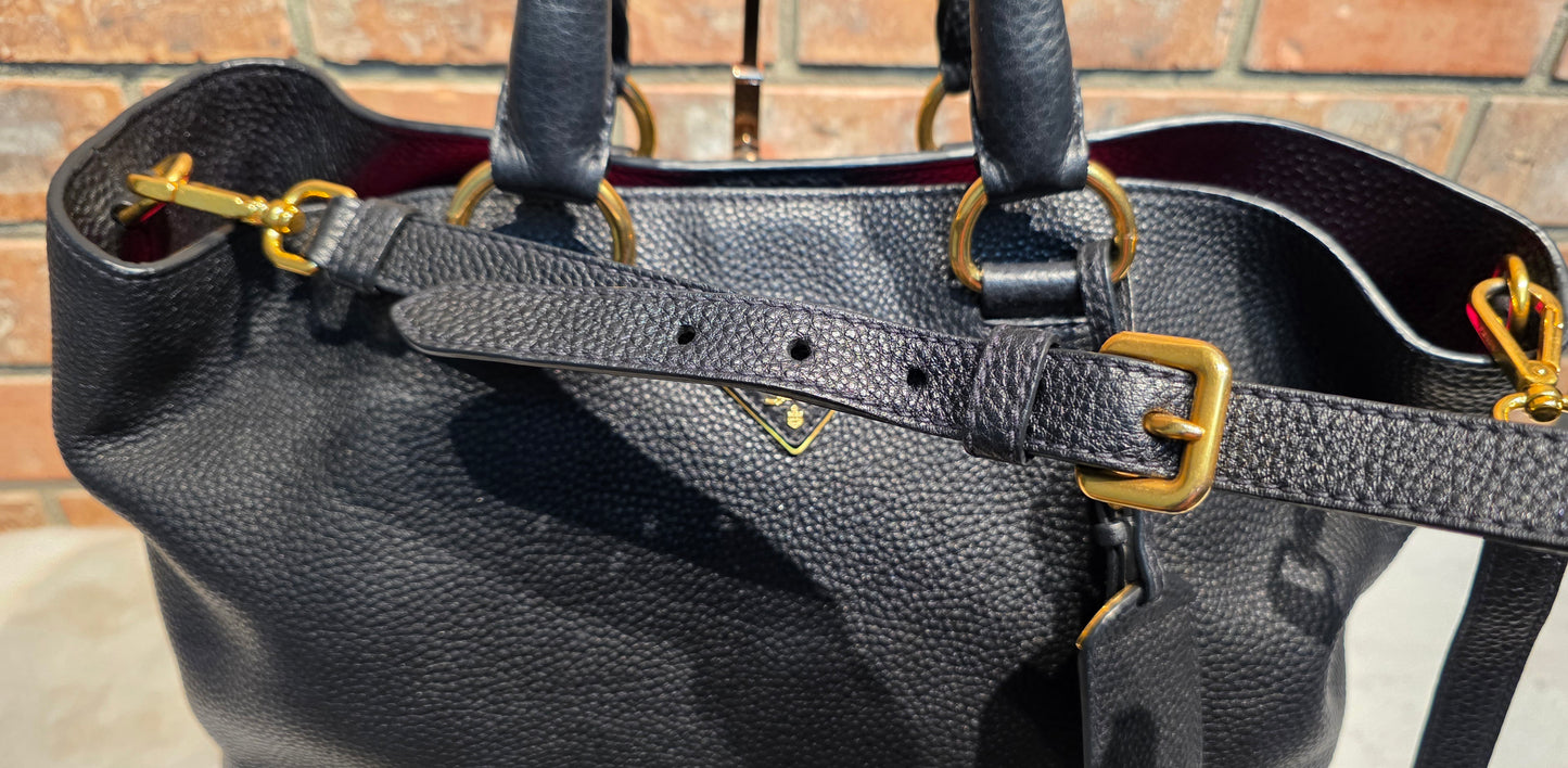 Authentic Prada Vitello Daino Leather Shopping Tote