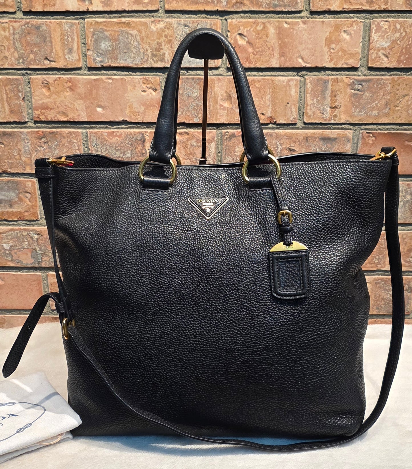 Authentic Prada Vitello Daino Leather Shopping Tote