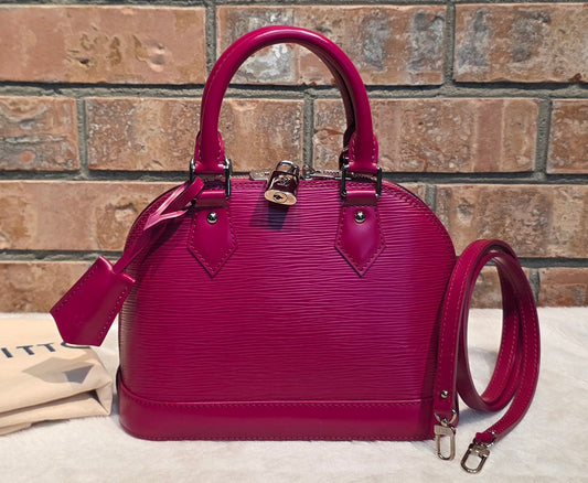 Authentic Louis Vuitton Alma BB Epi Leather in Fuchsia