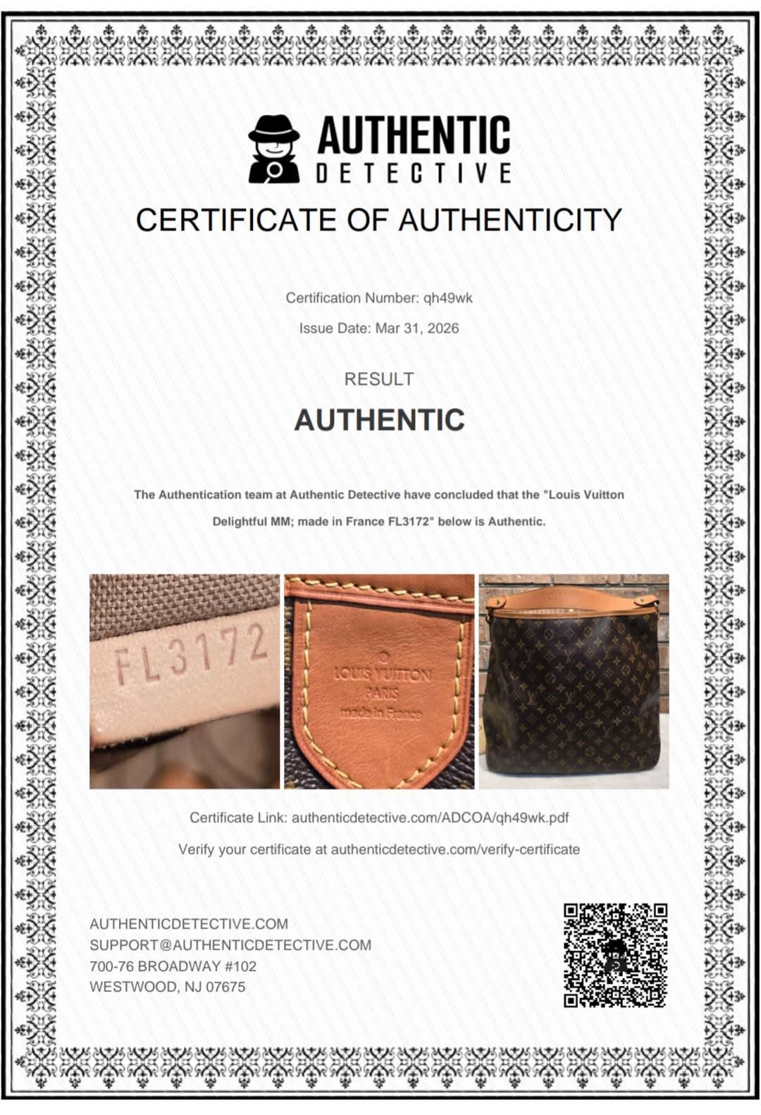 Authentic Louis Vuitton Delightful MM Monogram