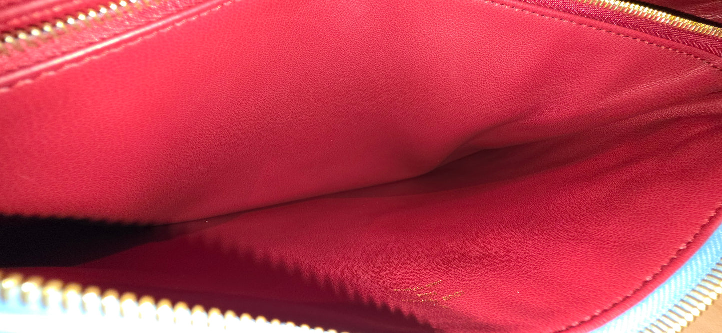 Authentic Louis Vuitton Coussin MM Embossed Monogram in Bleuet