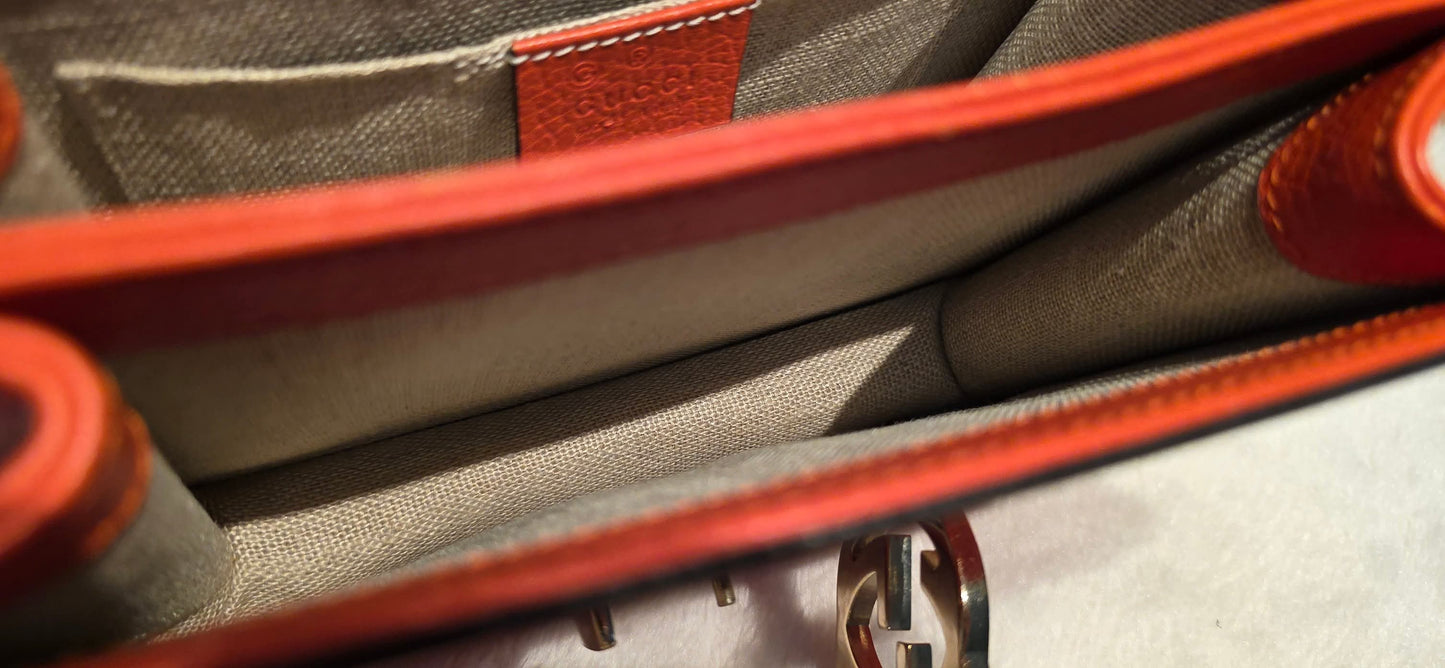 Authentic Gucci GG Interlocking Crossbody in Orange