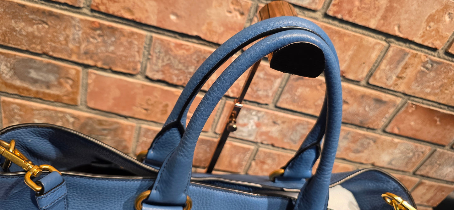 Authentic Prada Vitello Daino Leather Tote in Cobalt/Blue