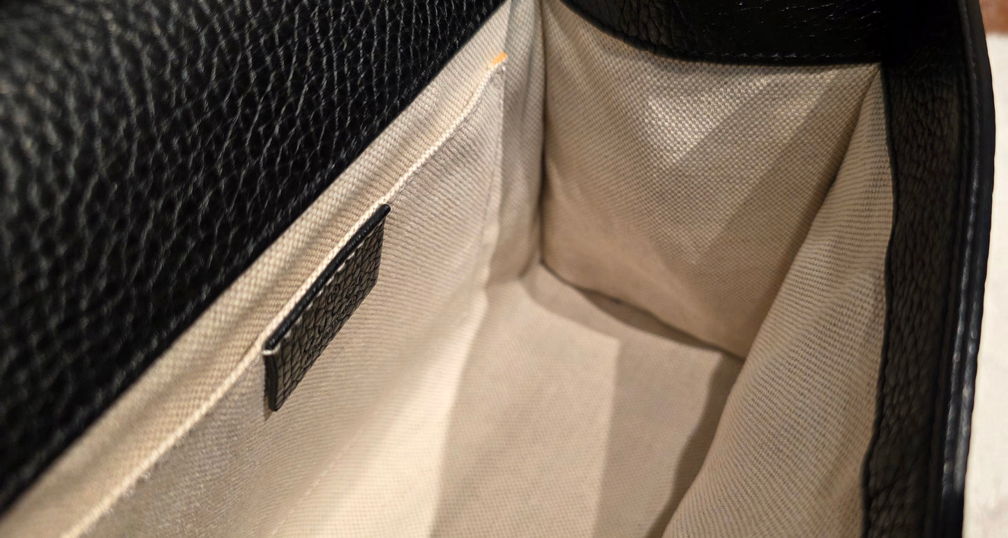 Authentic GG Marmont Top Handle Mini Black