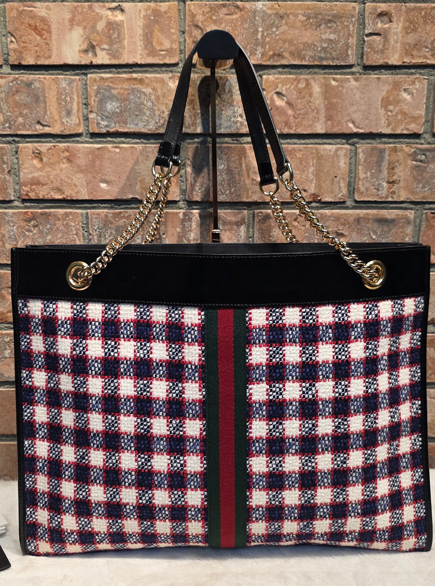 Authentic Gucci Rajah Large Tweed Tote